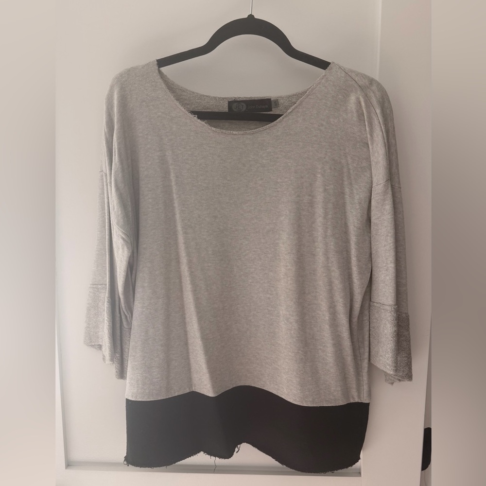 Jet by John Eshaya O/S Soft Grey and Black Top